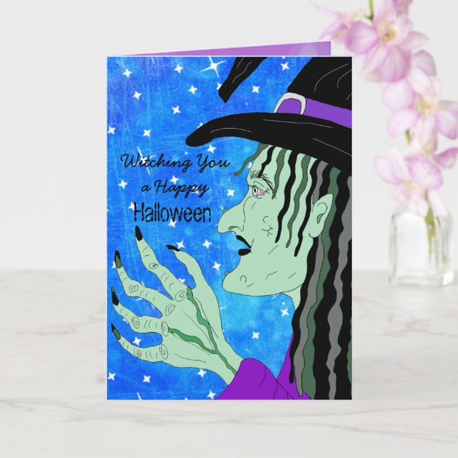 Witching you a Happy Halloween Card (Orchid)