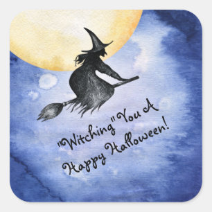 Witching You A Happy Halloween Square Sticker
