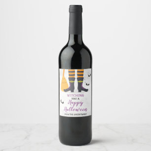 Witching you a Happy Halloween Wine Label