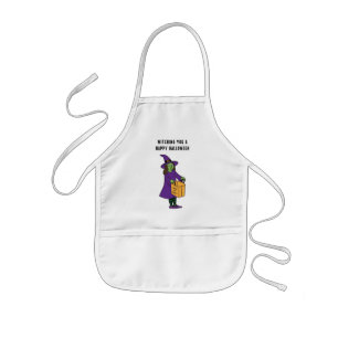 Witching You A Happy Halloween Witch Pun Saying Kids Apron