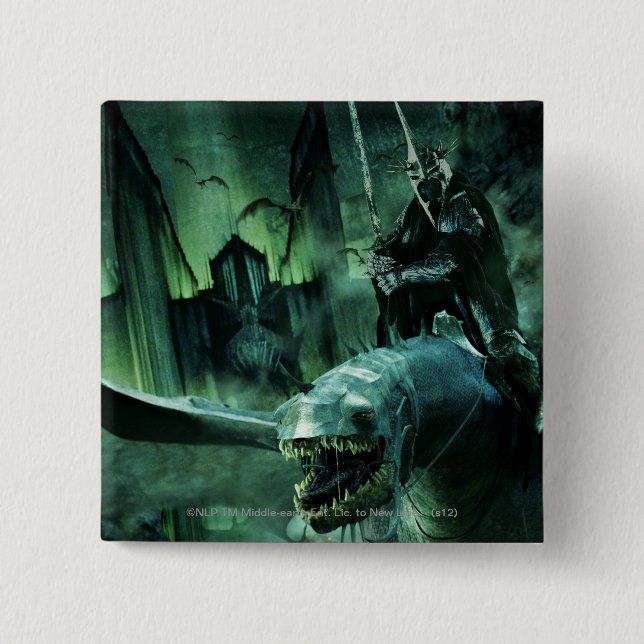 Witchking Riding Fellbeast 15 Cm Square Badge (Front)