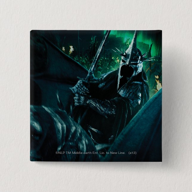 Witchking with sword 15 cm square badge (Front)