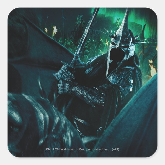 Witchking with sword square sticker (Front)