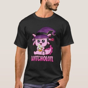 Witcholotl Cute Axolotl Witch Halloween  Spooky Se T-Shirt