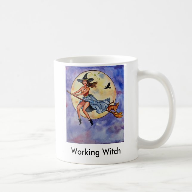 WitchRavenCatfly1, Working Witch Coffee Mug (Right)