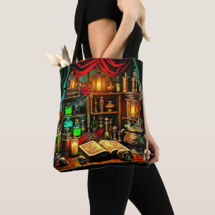 Witch's Altar Mystical Night Brew Design Tote Bag