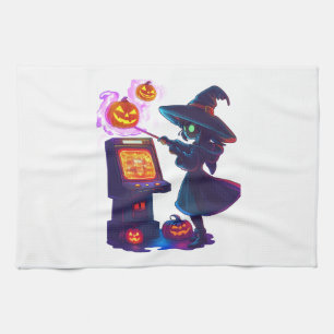 Witch's Arcade Night Tea Towel