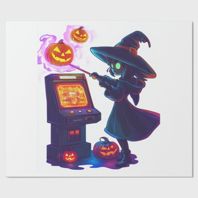 Witch's Arcade Night Wrapping Paper (Flat)