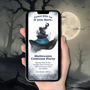 Witch's Black Hat Halloween Invitation