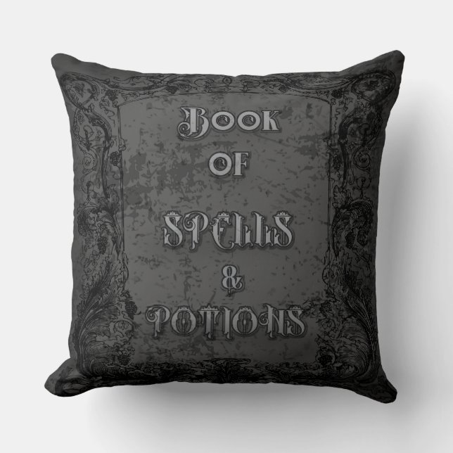 Witch's Book of Spells and Potions Cushion (Front)