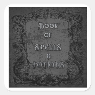 Witch's Book of Spells and Potions Square Sticker
