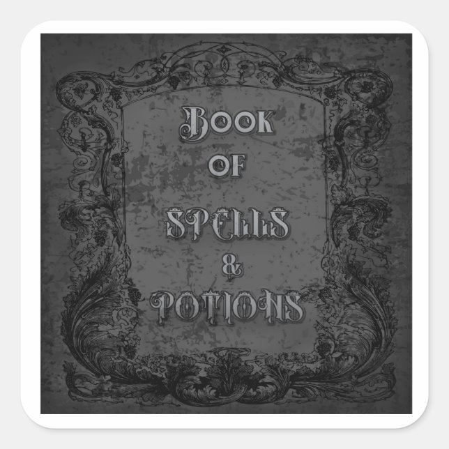 Witch's Book of Spells and Potions Square Sticker (Front)