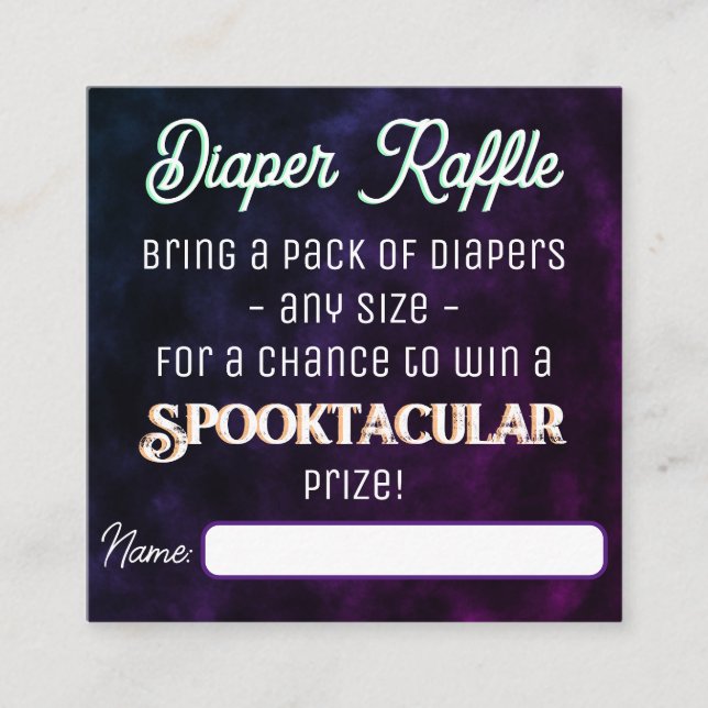 Witch's Brew Diaper Raffle Enclosure Card (Front)
