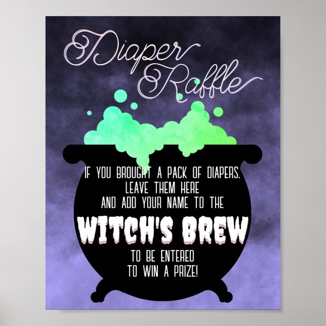 Witch's Brew Diaper Raffle Sign (Front)