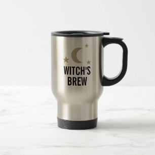 Witch's brew funny moon and stars cute travel mug