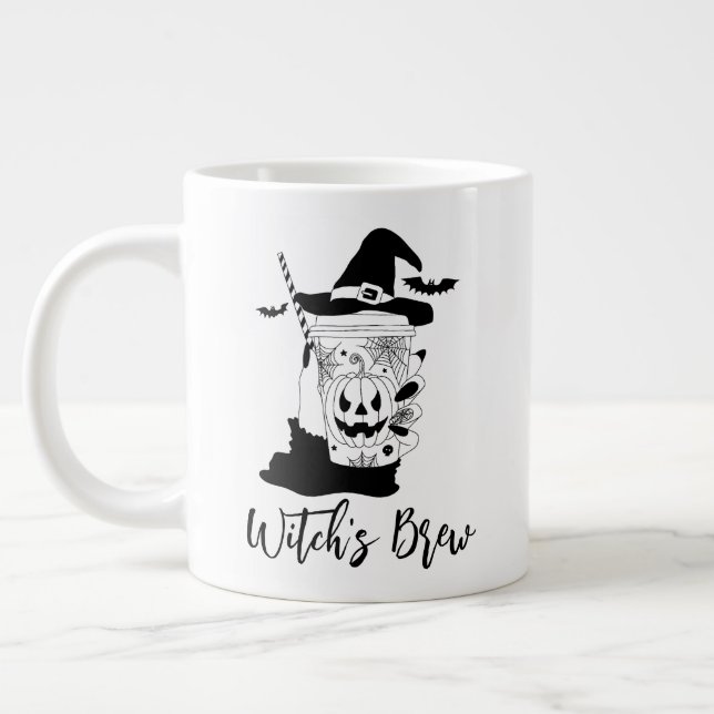 Witch's Brew Halloween Large Coffee Mug (Left)