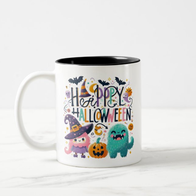 Witch's Brew- Halloween  Two-Tone Coffee Mug (Left)