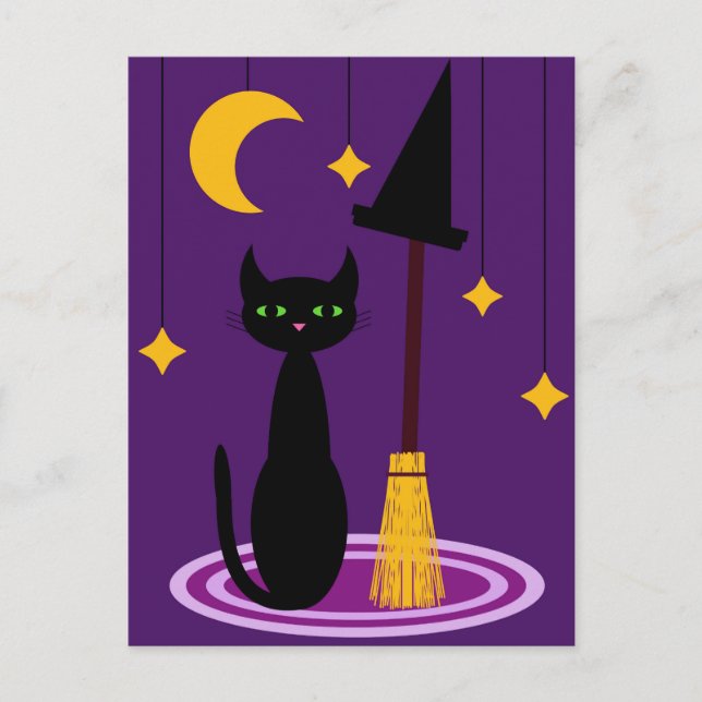 Witch's Cat Postcard (Front)