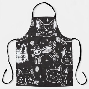 Witch's Cat: Vintage Isolated Illustration Apron