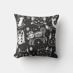 Witch's Cat: Vintage Isolated Illustration Cushion