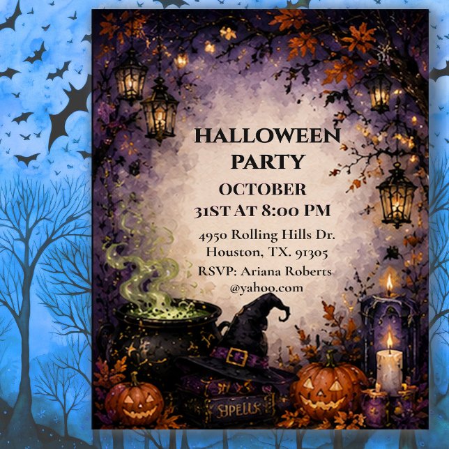Witch's Cauldron Halloween Party Invitation (Creator Uploaded)