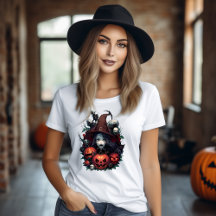 Witch's crane t-shirt and horror pumpkin