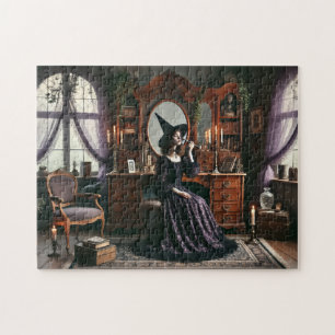 Witch's Enchanted Queen Anne Goth Victorian Vanity Jigsaw Puzzle