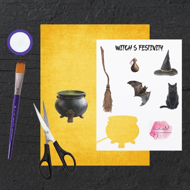 Witch's Festival Embellishments Scrapbook Sheet (Creator Uploaded)