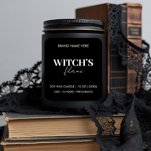 Witch's Flame Minimalist Halloween Candle Label 