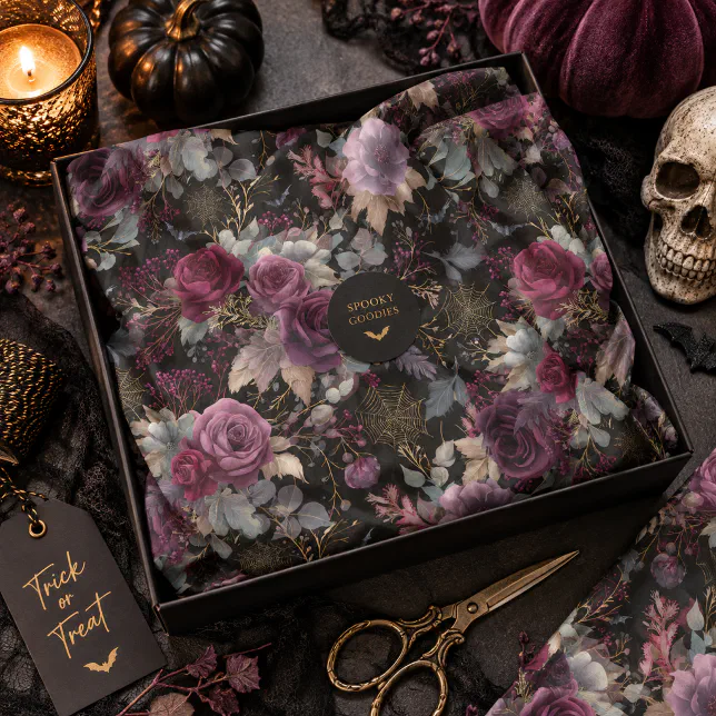 Paper Floristry Witch's Garden Halloween Floral Tissue Paper | Zazzle