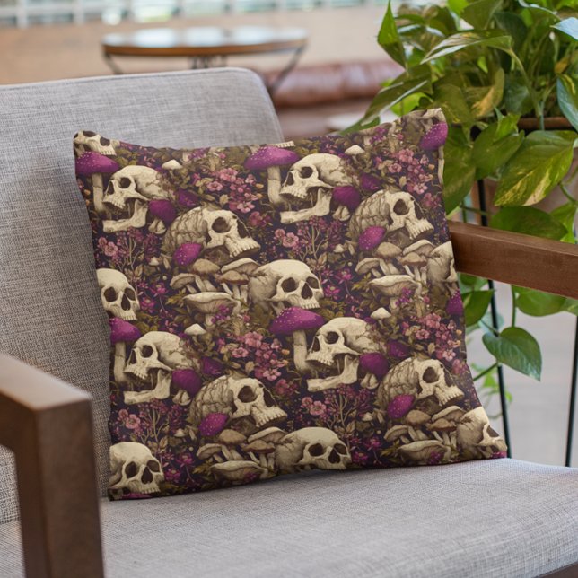 Witch's Garden Skull Purple Pumpkin  Cushion (Creator Uploaded)