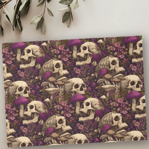 Witch's Garden Skull Purple Pumpkin Tissue Paper