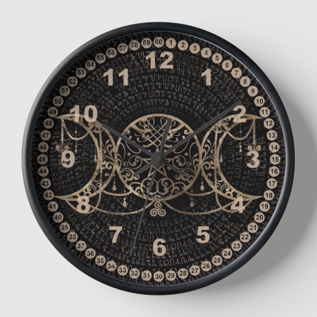 Witch's Gold Triple Moon/Goddess/Hekate #2 Clock (Front)