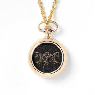 Witch's Gold Triple Moon/Goddess/Hekate Watch