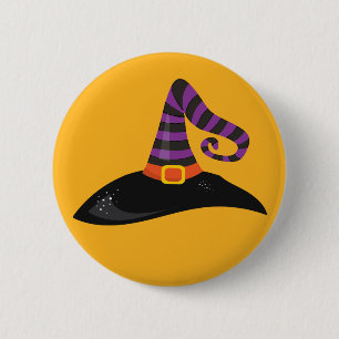 Witch's Hat Halloween Orange Black Purple Cartoon 6 Cm Round Badge