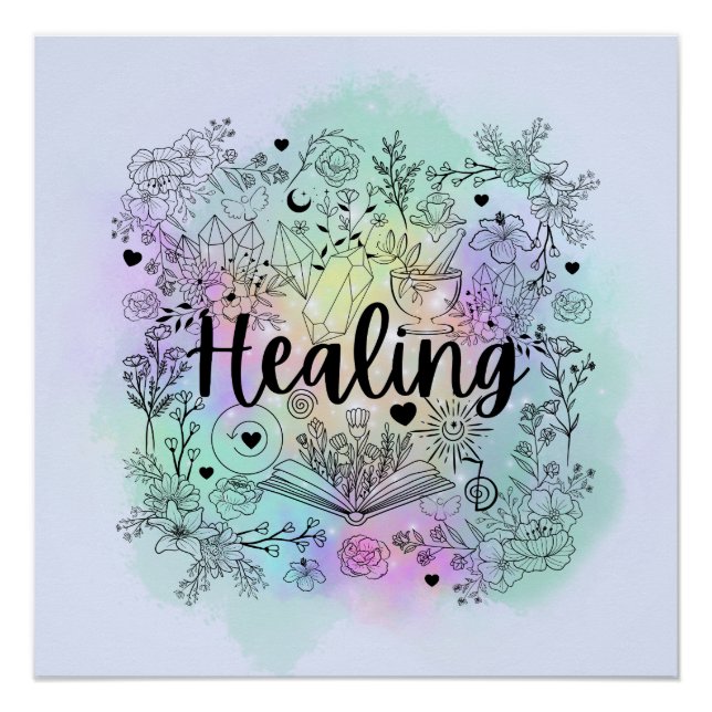 Witch's Healing Touch: Enchanting Design Poster (Front)