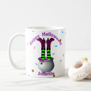 Witch's Legs & Brew in Purple & Green Coffee Mug