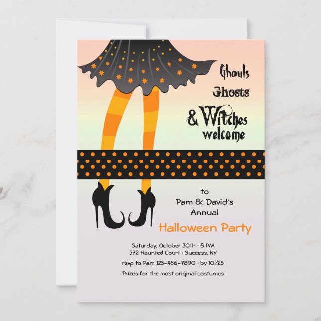Witch's Legs Halloween Party Invitation (Front)