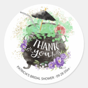 Witch's Punch Halloween Bridal Shower Thank You Cl Classic Round Sticker