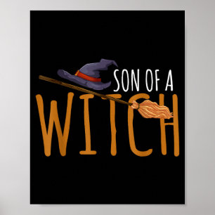 Witch's son halloween hat poster