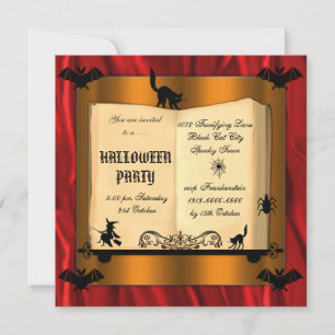 Witch's Spell Book Halloween Invitation