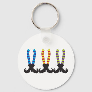Witch's Stripy Socks Key Ring