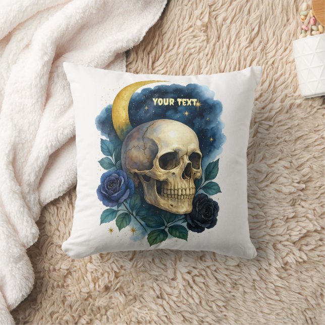 Witchy Aesthetic Gothic Floral Halloween Creepy  Cushion (Blanket)
