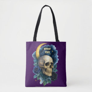 Witchy Aesthetic Gothic Floral Halloween Creepy  Tote Bag