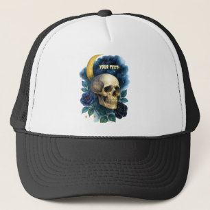 Witchy Aesthetic Gothic Floral Halloween Creepy  Trucker Hat