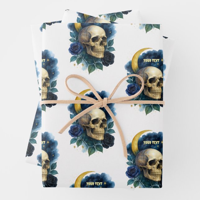 Witchy Aesthetic Gothic Floral Halloween Creepy  Wrapping Paper Sheet (In situ)