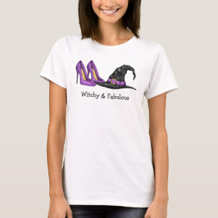 Witchy And Fabulous Hat and Heels Cute Halloween T-Shirt