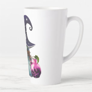 Witchy And Wild - Halloween Black Cat And Potions Latte Mug
