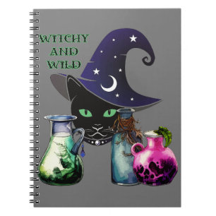 Witchy And Wild - Halloween Black Cat And Potions Notebook
