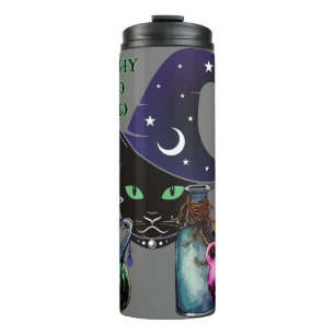 Witchy And Wild - Halloween Black Cat And Potions Thermal Tumbler